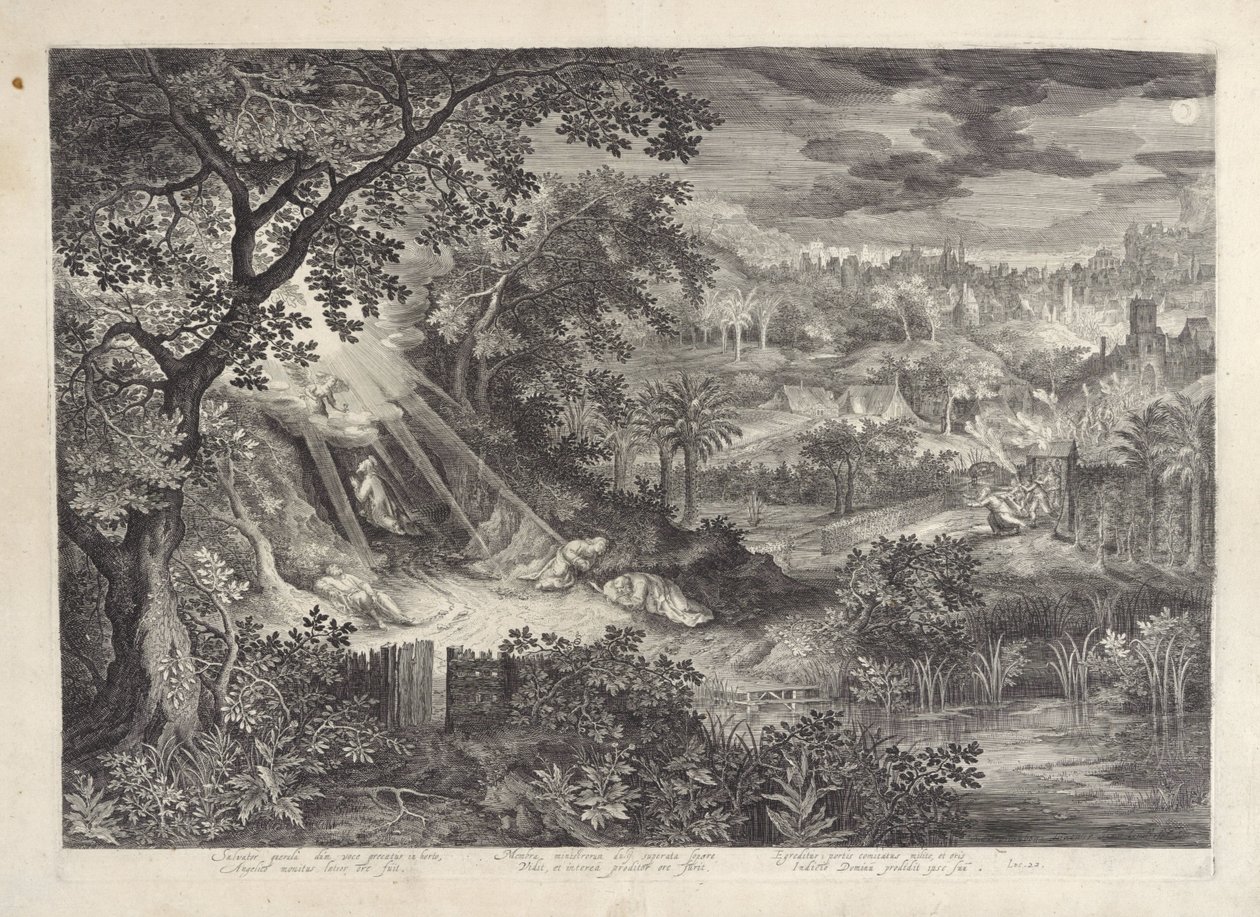 Landskab med Kristus i Getsemane Have af Jan van Londerseel