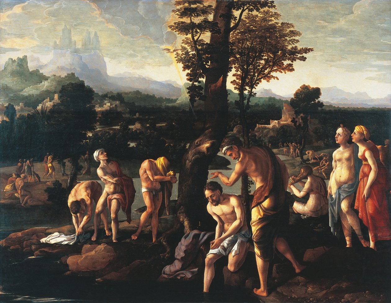 Kristi dåb, af Jan van Scorel (1495-1562), olie på lærred af Jan van Scorel