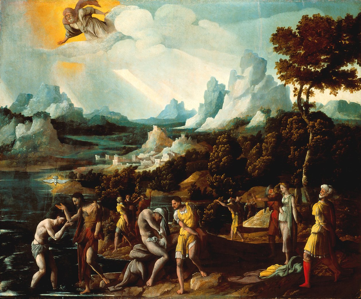 Kristi dåb (olie på træ) af Jan van Scorel
