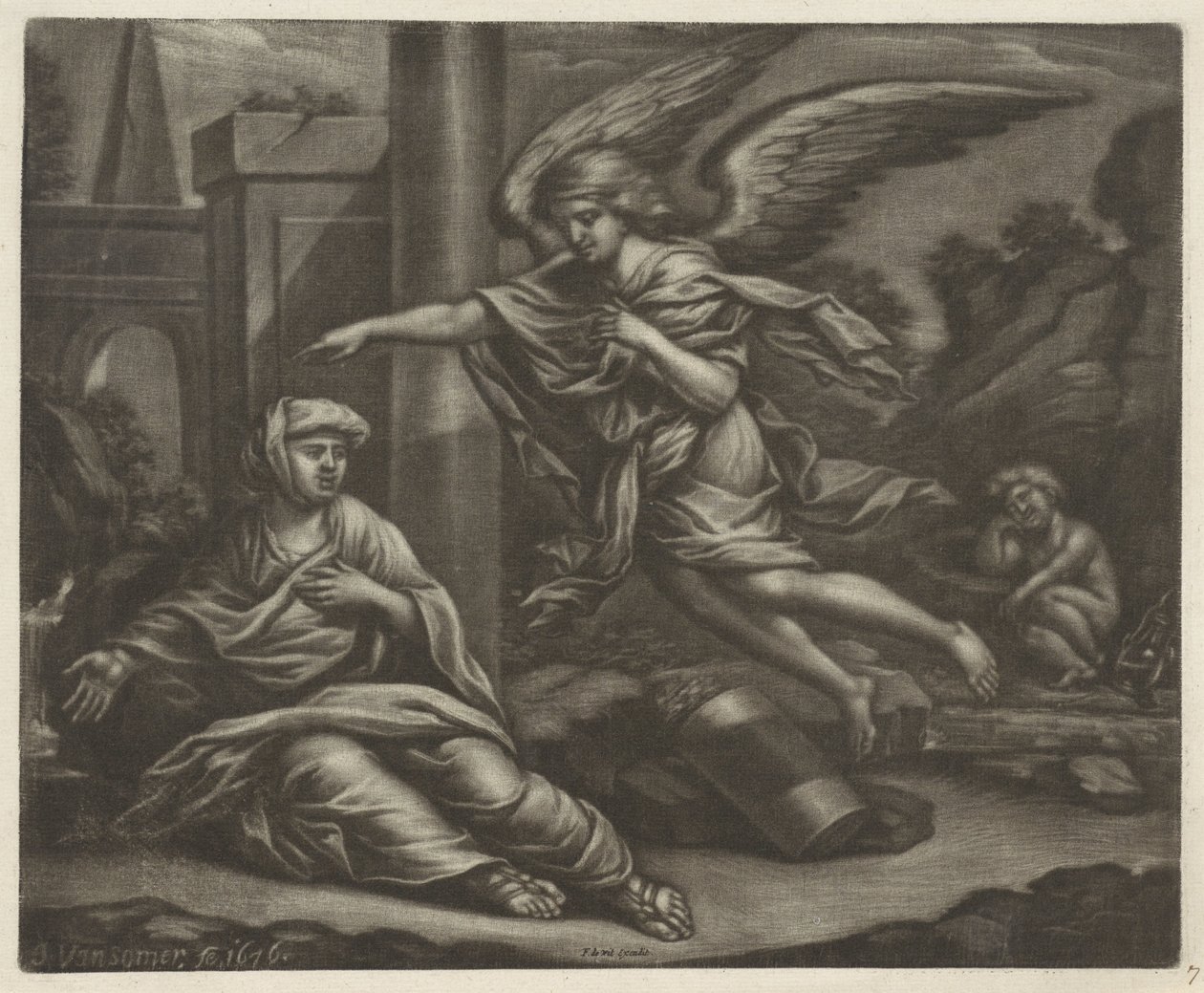 Hagar og Ismael i ørkenen af Jan van Somer
