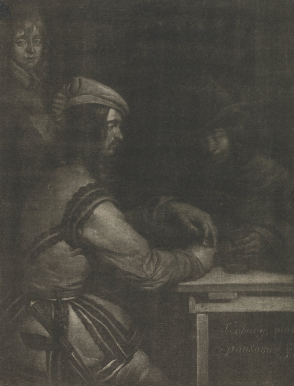 Scene på en kro af Jan van Somer