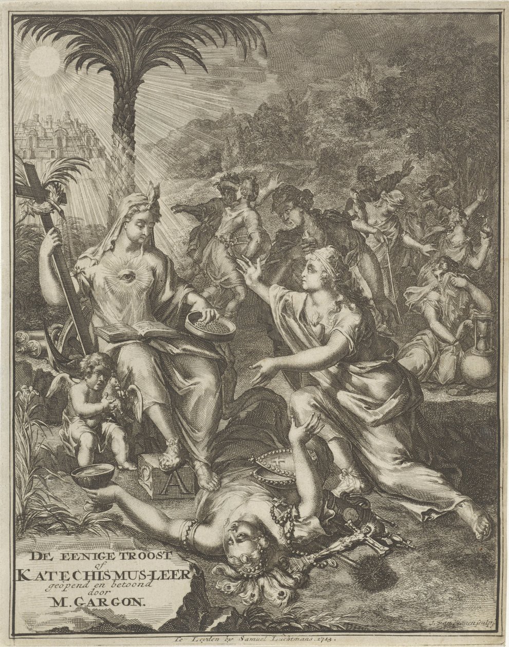 Titelside til: M. Gargon, den eneste trøst, 1713 af Jan van Vianen