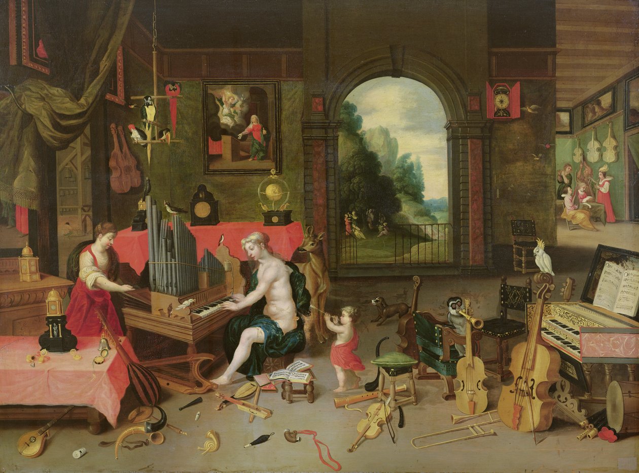 Allegori om hørelse af Jan van and Balen, Hendrik van Kessel