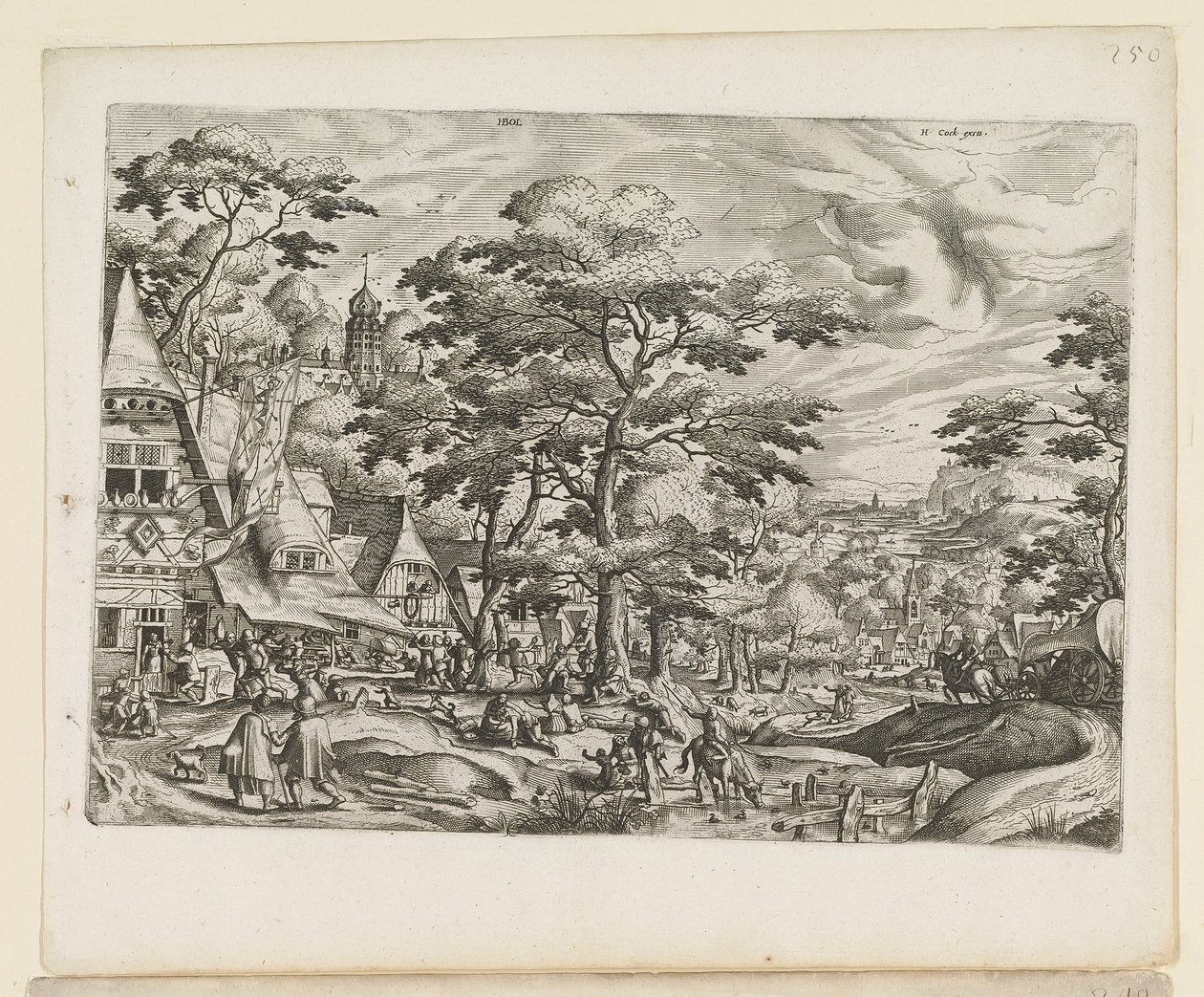 Landskab med landsbyscene af Jan van and Doetechum Lucas van and Bol Hans Doetechum the elder