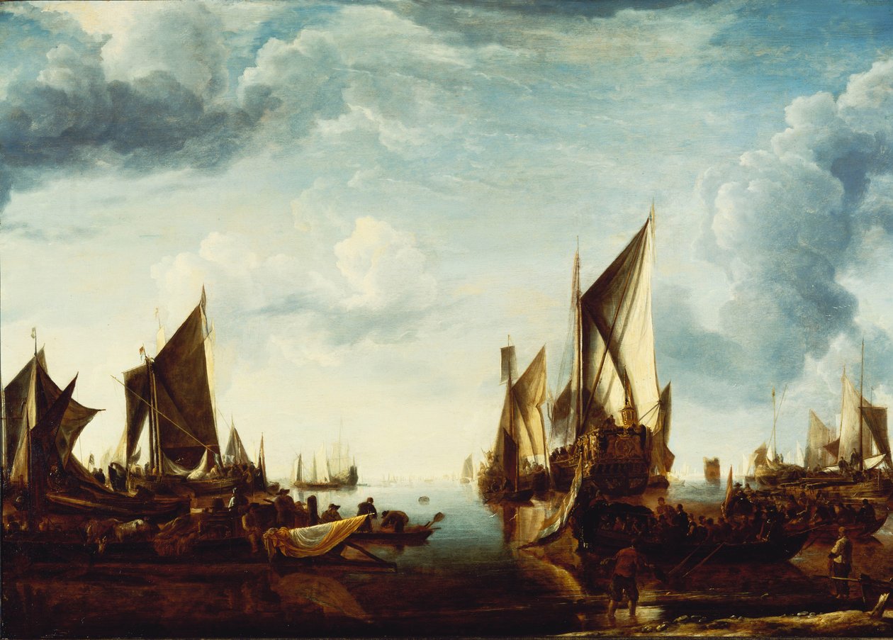 Stadholder Prins Frederik Hendriks besøg i generalstaternes flåde i Dordrecht i 1646 før 1649 af Jan van de Capelle or Cappelle