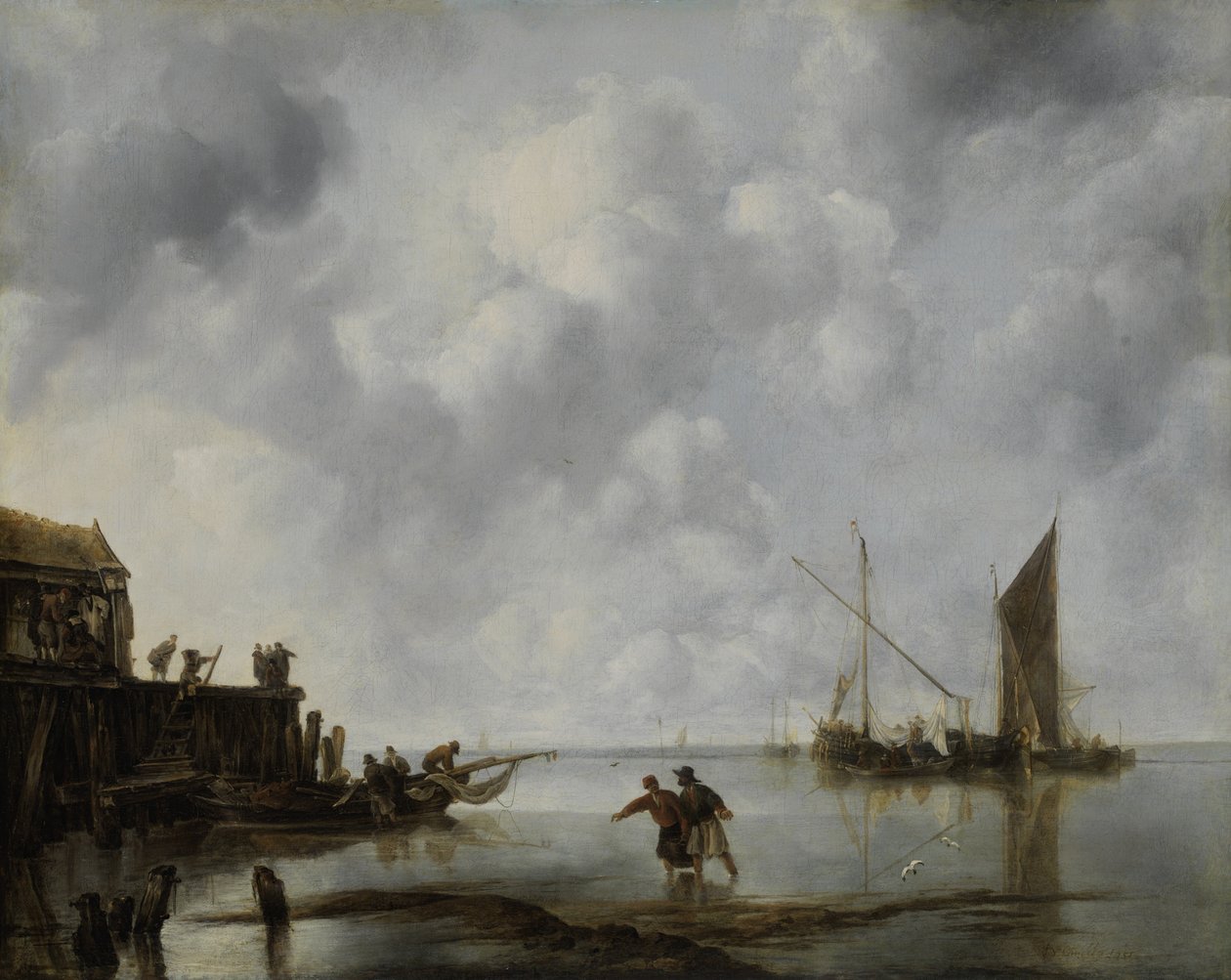 Fiskerbåde i ro af Jan van de Cappelle