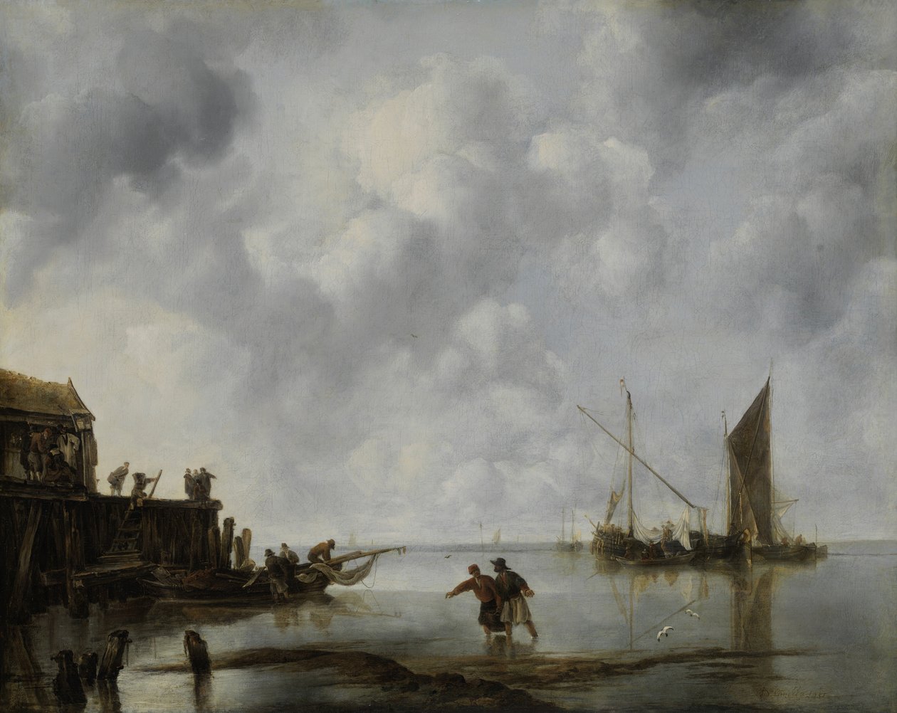 Fiskerbåde i ro, 1651. af Jan van de Cappelle