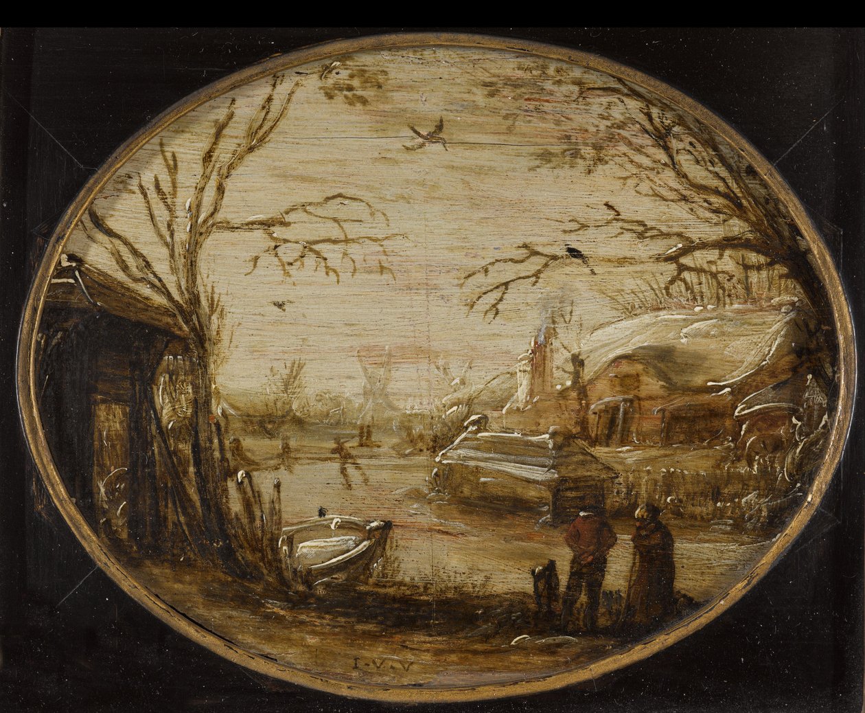 Vinterlandskab af Jan van de Velde (II) (attributed to)