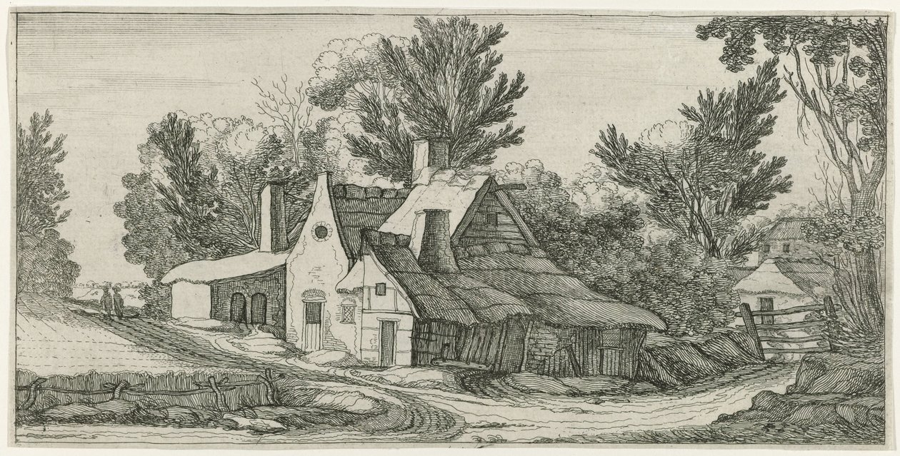 Landskab med gårde af Jan van de Velde (II) (manner of)