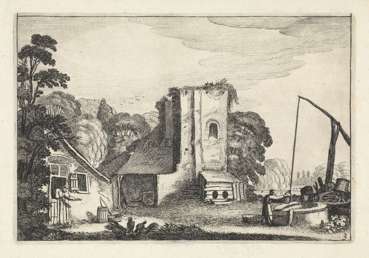 Figurer på en kro om natten Landskaber (serietitel) Amenissimae aliquot requculae (serietitel) af Jan van de Velde (II)