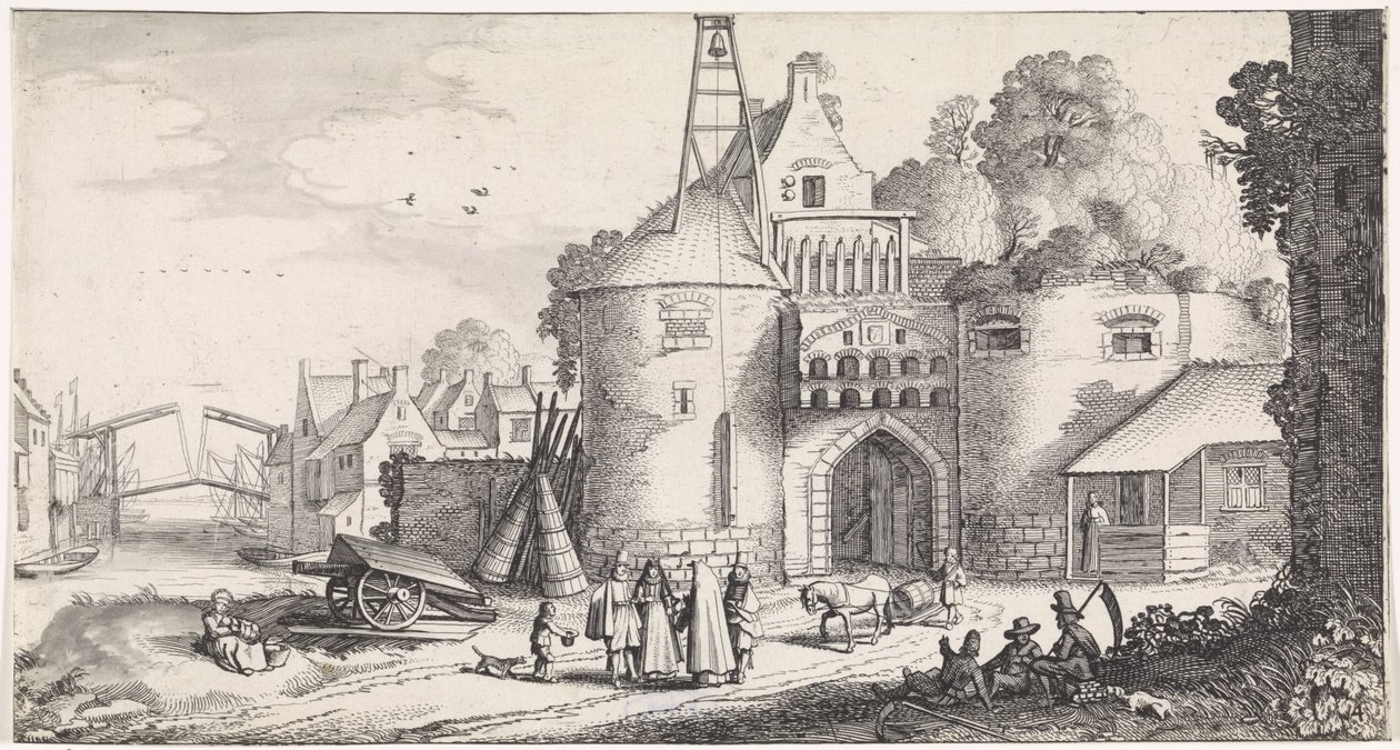 Tall ved en byport Playsante landskaber og underholdningsdigtene (titelsserie) af Jan van de Velde (II)
