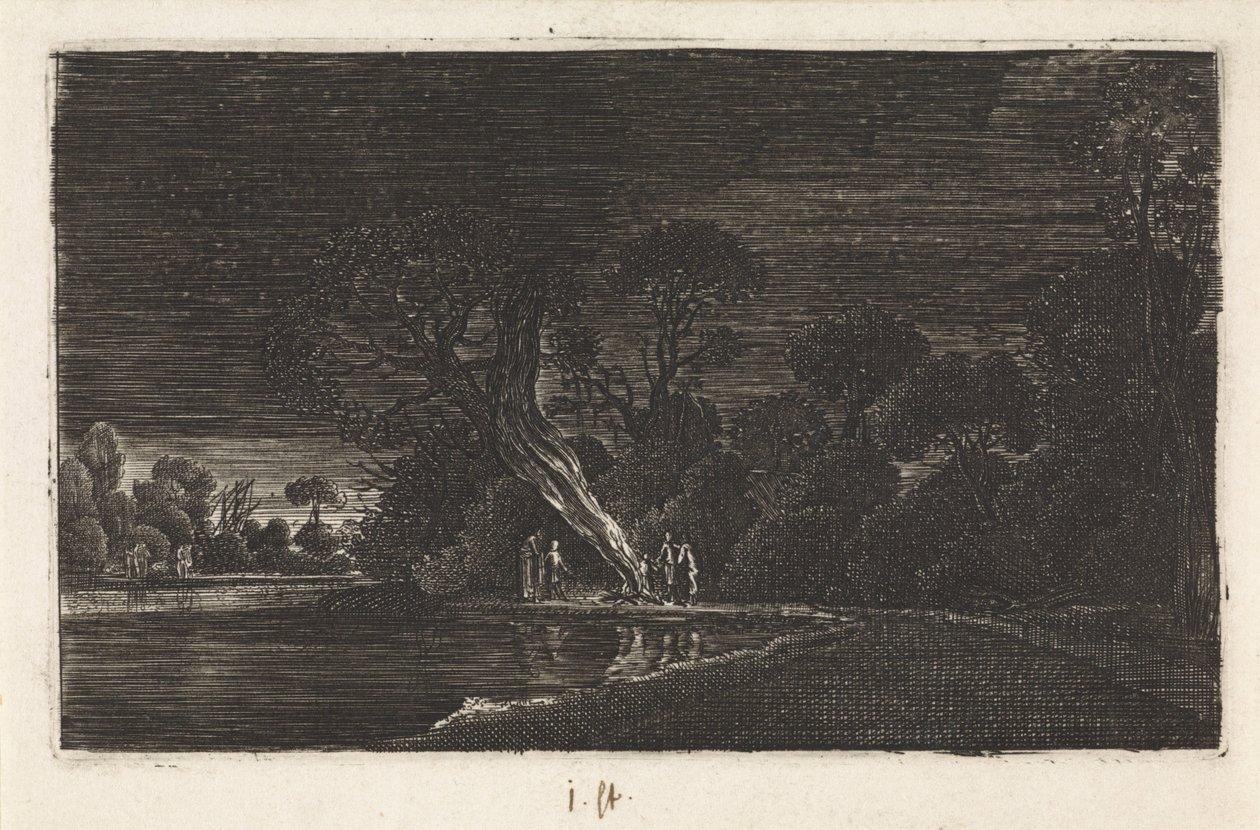 Landskab ved måneskin af Jan van de Velde (II)