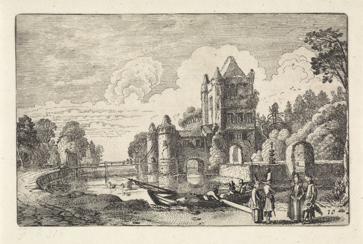 Landskab med Amsterdam-porten i Haarlem Landskaber (serietitel) Amenissimae aliquot requculae (serietitel) af Jan van de Velde (II)