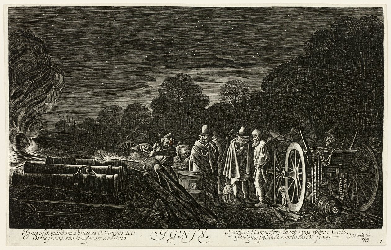 Ild, plade fire fra De fire elementer af Jan van de Velde II