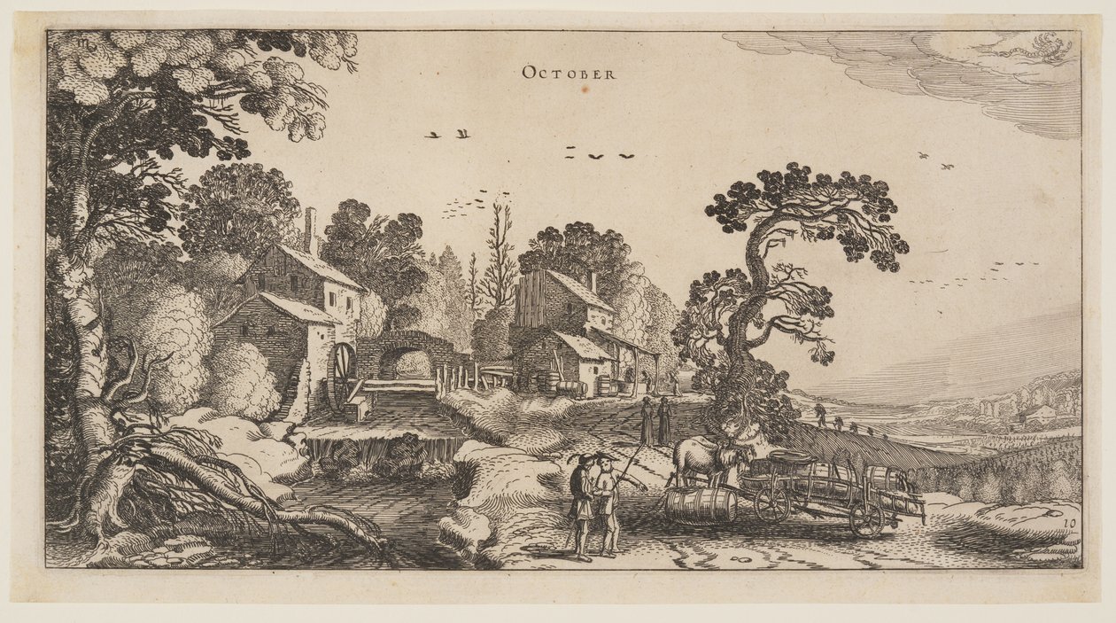 Oktober, fra Årets tolv måneder af Jan van de Velde II