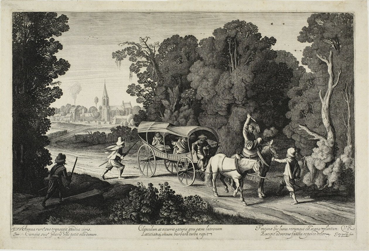 Røvere angriber en træner af Jan van de Velde II