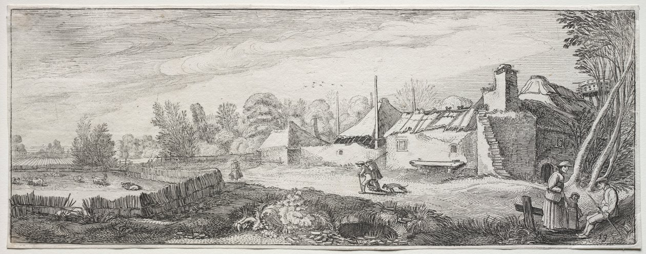 Nogle behagelige landskaber og ruiner af oldtidsmonumenter: Forfalden gård af Jan van de Velde II