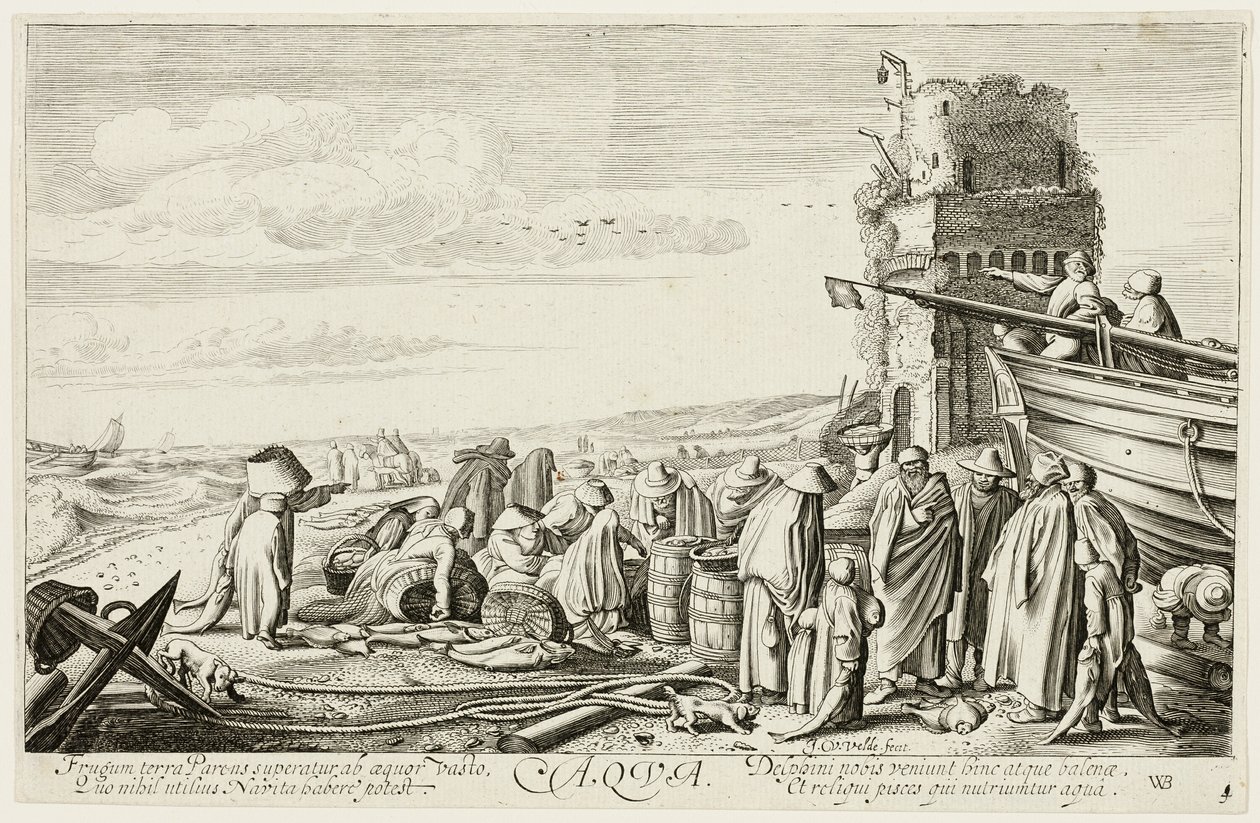 Vand, planche tre fra De fire elementer af Jan van de Velde II