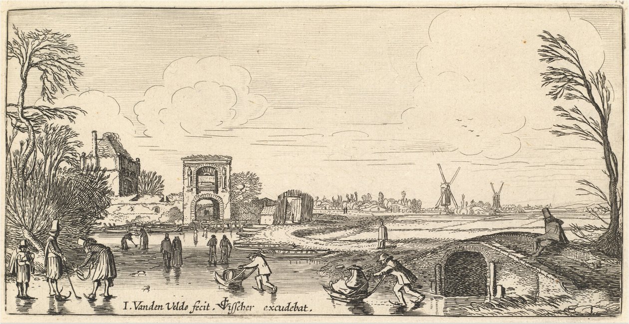 Vinterlandskab af Jan van de Velde II