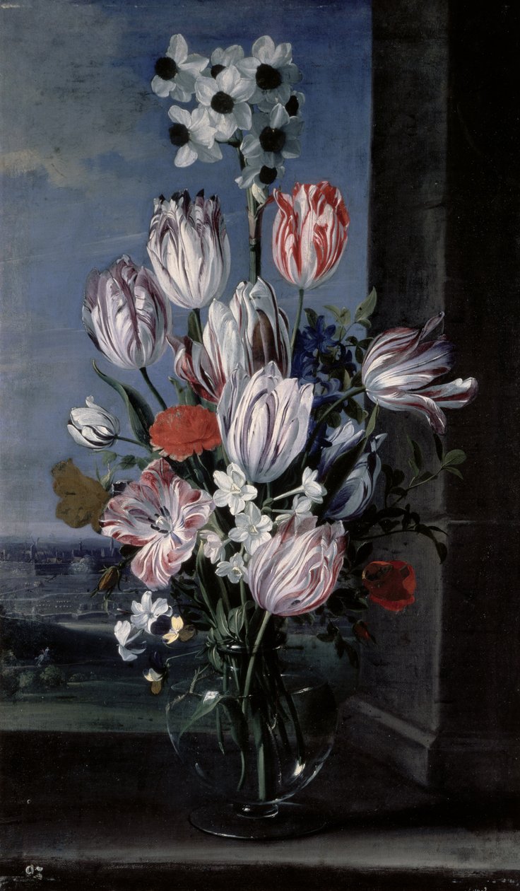 Blomster i en krystalvase, 1652 af Jan van den Hecke