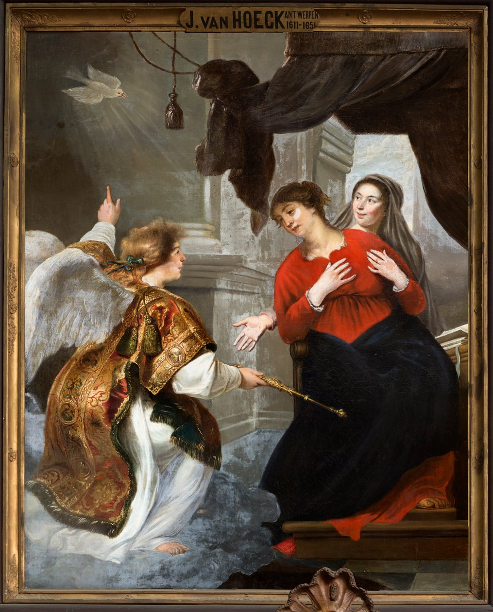 Sognekirke (Sognekirken Vor Frue). Interiør. maleri. af Jan van den Hoecke