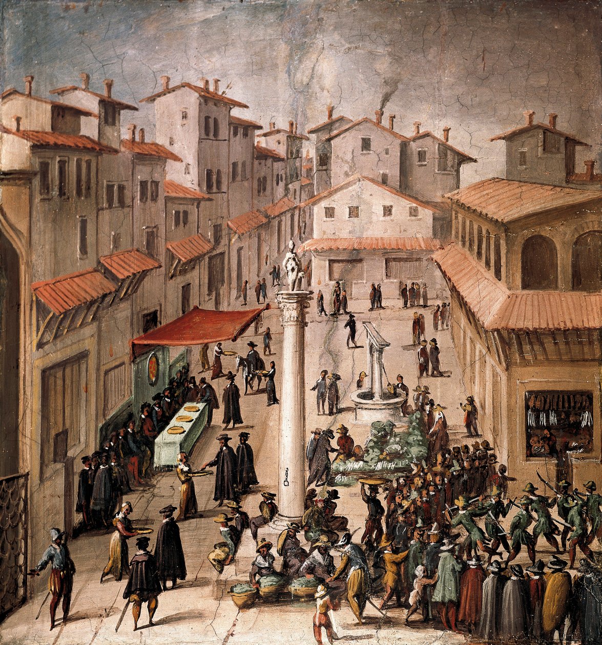 Piazza del Mercato Vecchio, Firenze af Jan van der Straet