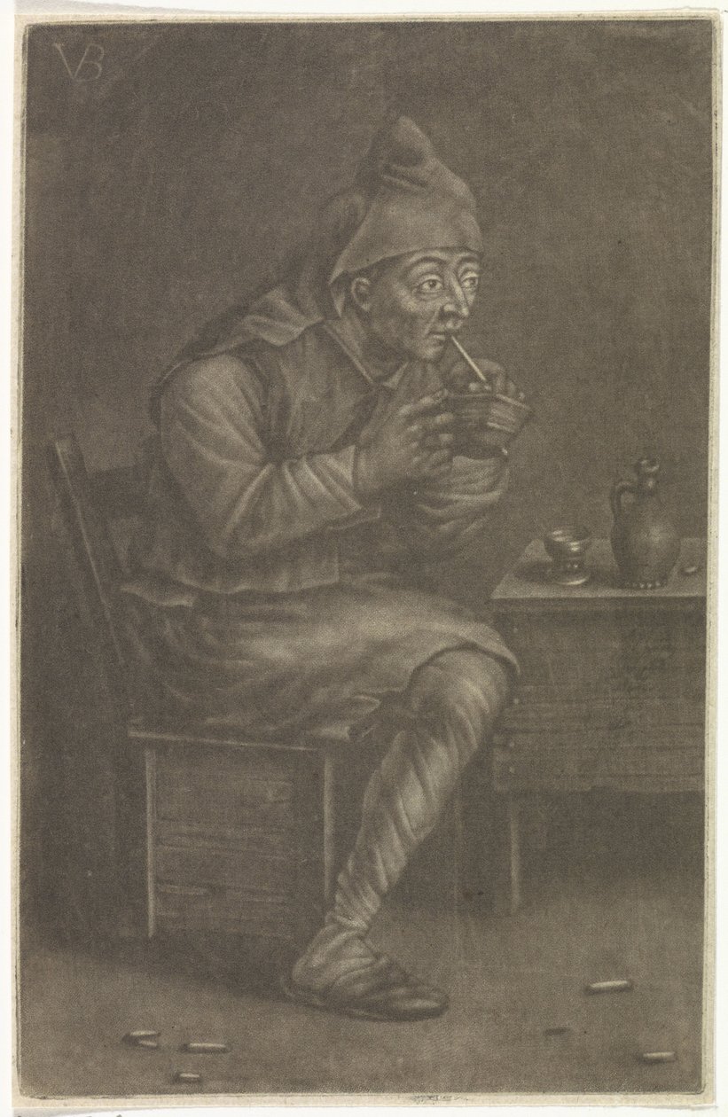 Mand tænder sin pibe af Jan van der Bruggen