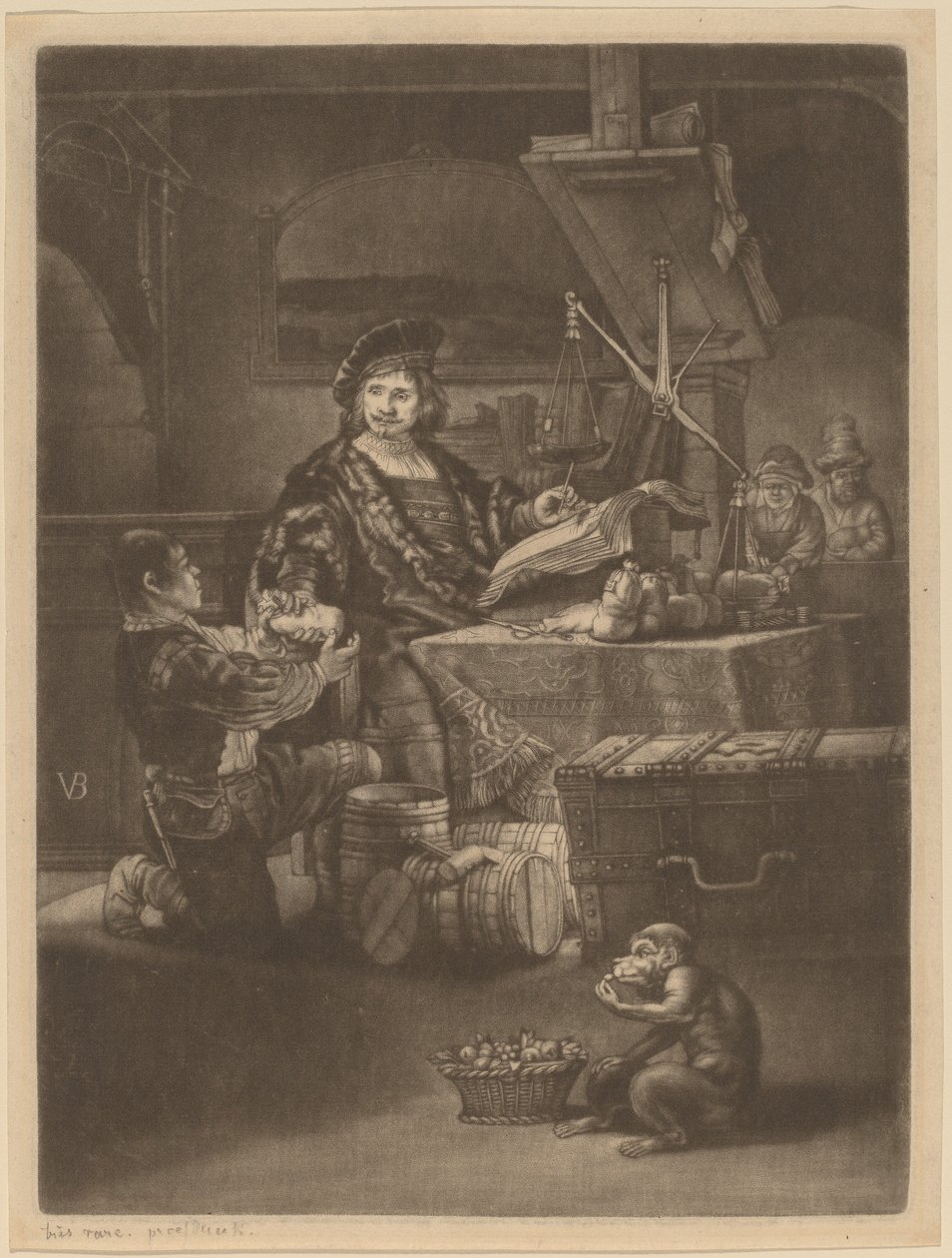 Jan Uytenbogaert af Jan van der Bruggen after Rembrandt van Rijn