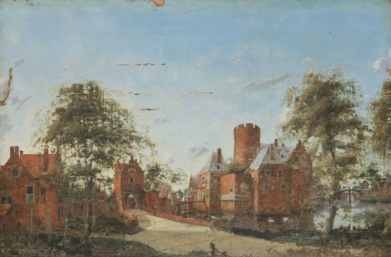 Loenersloot Castle på Angstel af Jan van der Heyden (manner of)