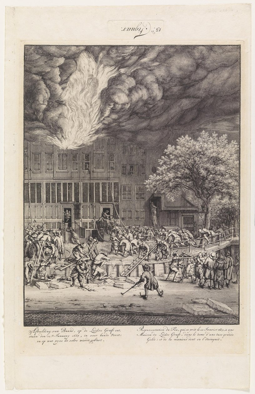 Brand på Leidschegracht, 1684 af Jan van der Heyden