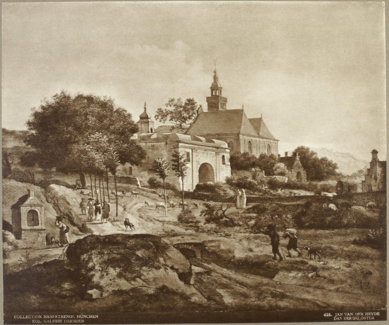 Hollandsk: Kloster i et landskab Kloster i et landskab af Jan van der Heyden