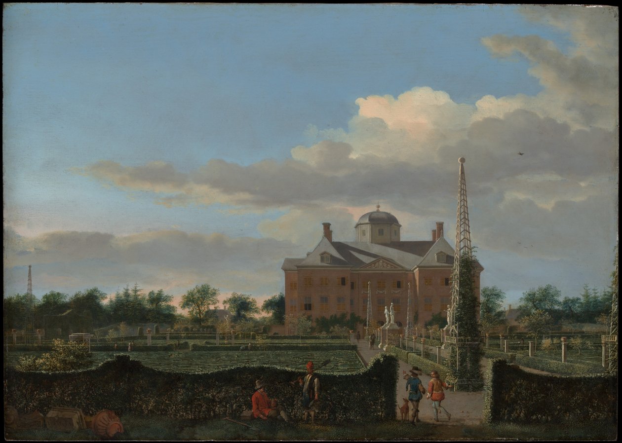 Huis ten Bosch i Haag og dets formelle have (set fra syd) af Jan van der Heyden