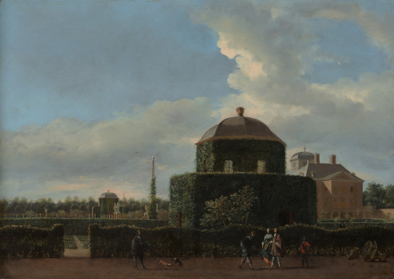 Huis ten Bosch i Haag og dens formelle haveudsigt fra øst, ca. 1668-70. af Jan van der Heyden