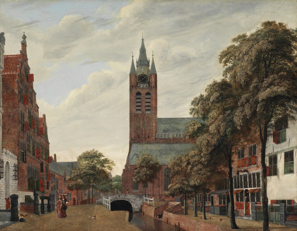 Udsigt over Oude Delft-kanalen, Delft, ca. 1660 af Jan van der Heyden