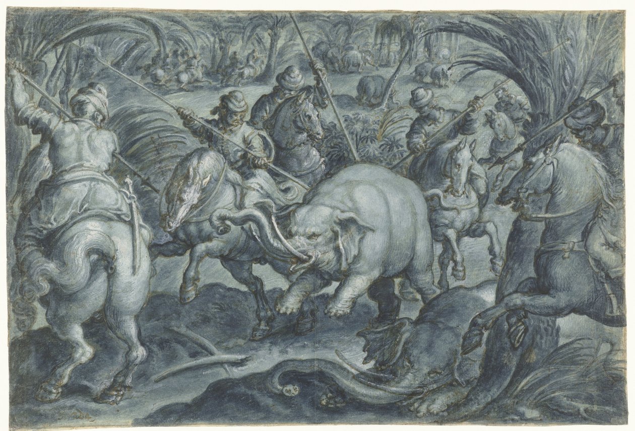 Elefantjagt af Jan van der Straet