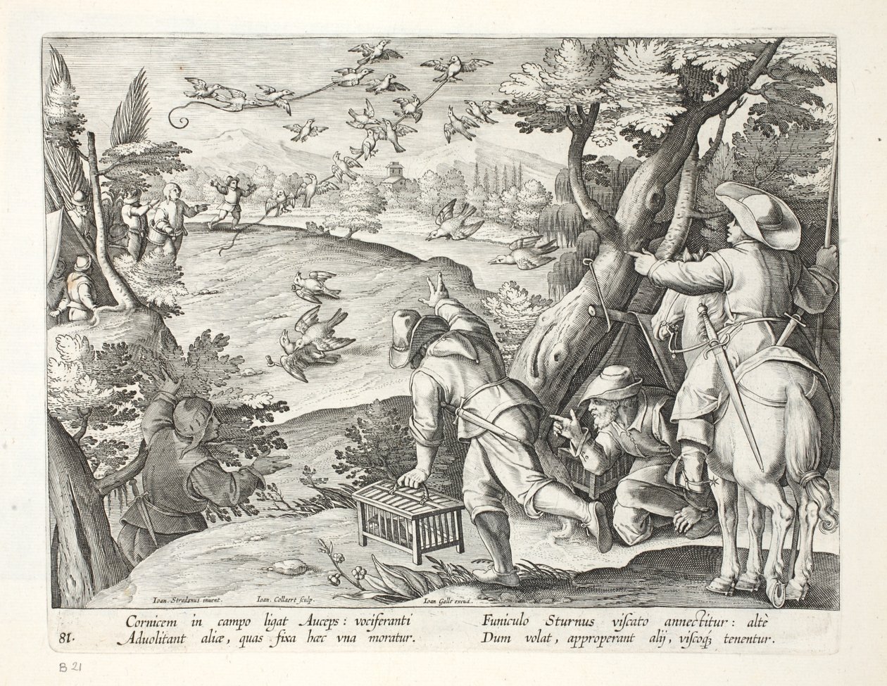 Fowlers, der fanger krager, illustration fra 