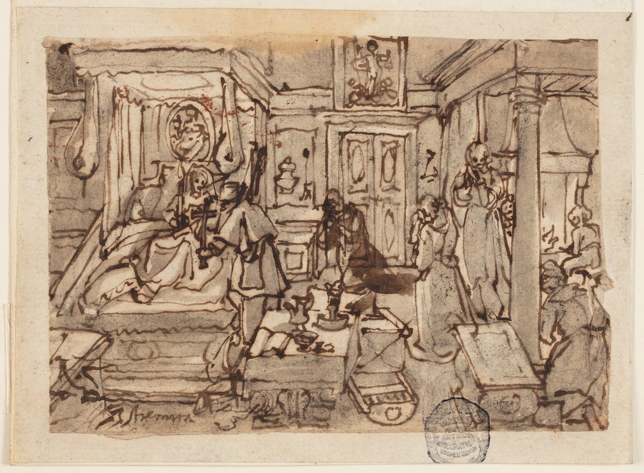 Ekstrem Unction af Jan van der Straet, called Stradanus