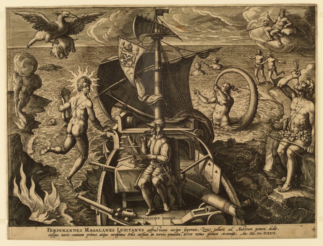 Ferdinand Magellan af Portugal, plade 4 fra "America Retection" af Jan van der Straet, called Stradanus