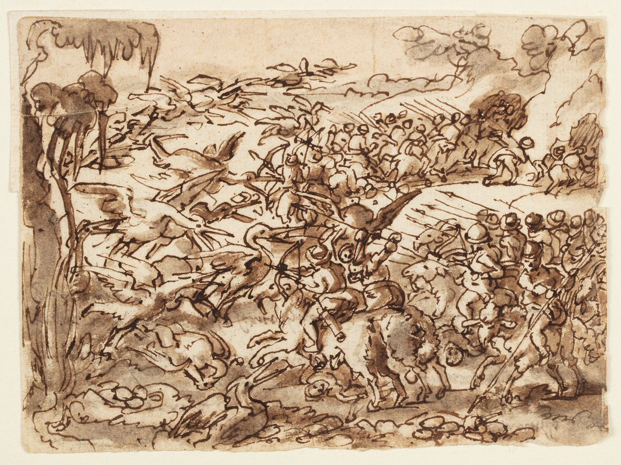 Recto: kamp mellem pygmier og kraner; Verso: Inskription vedrørende Plinius The Elder