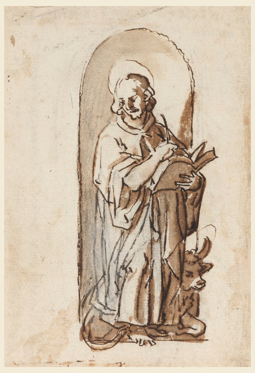 Sankt Lukas i en niche af Jan van der Straet, called Stradanus