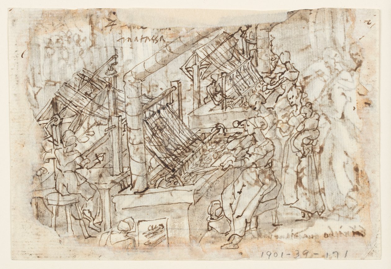 Serikultur, afvikling af kokoner af Jan van der Straet, called Stradanus