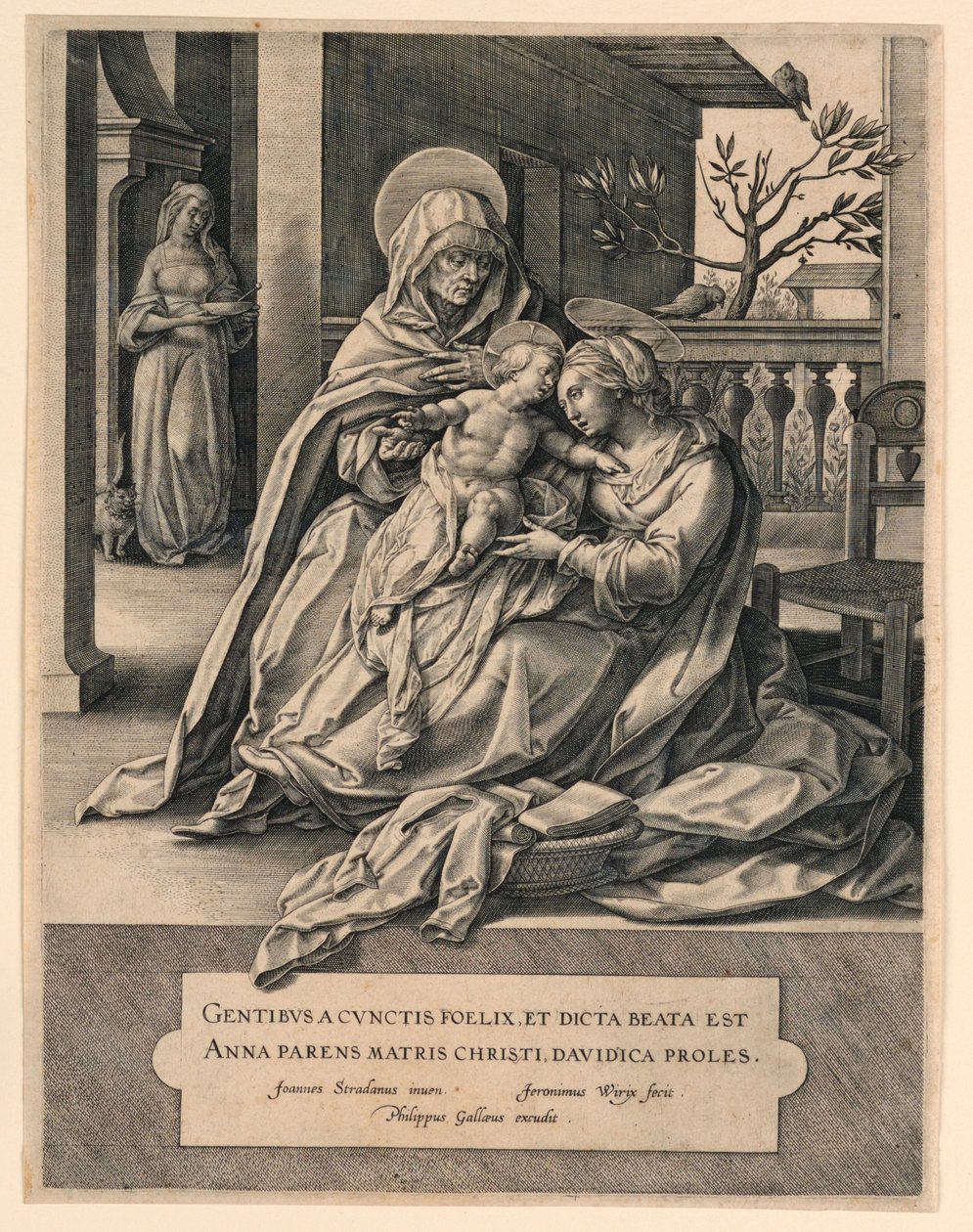Sankt Anne, Jomfruen og Kristusbarnet af Jan van der Straet, called Stradanus