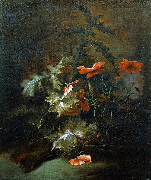 Tidsler og valmuer (olie på lærred) af Jan van the Elder Kessel