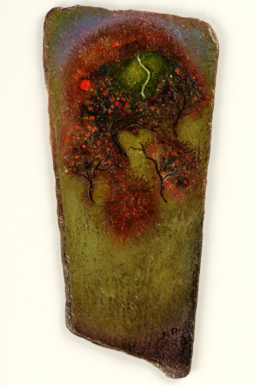The Orchard, 2006 (olie på skifer) af Jane Deakin