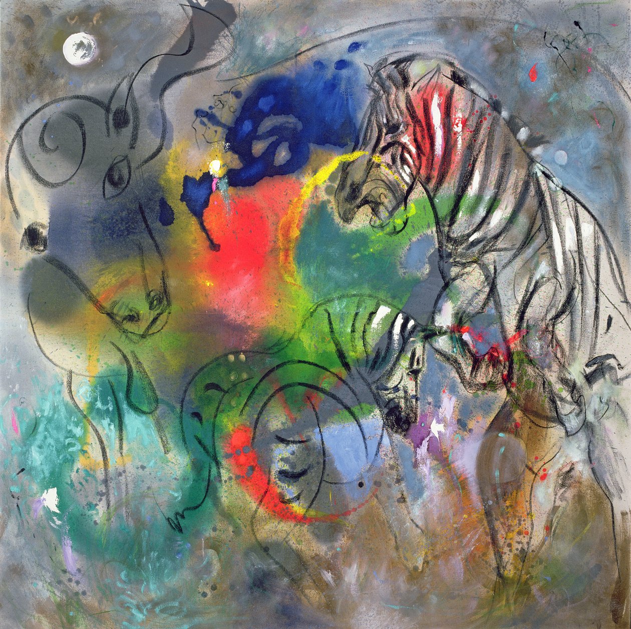 Zebra Mares, 1988 af Jane Deakin