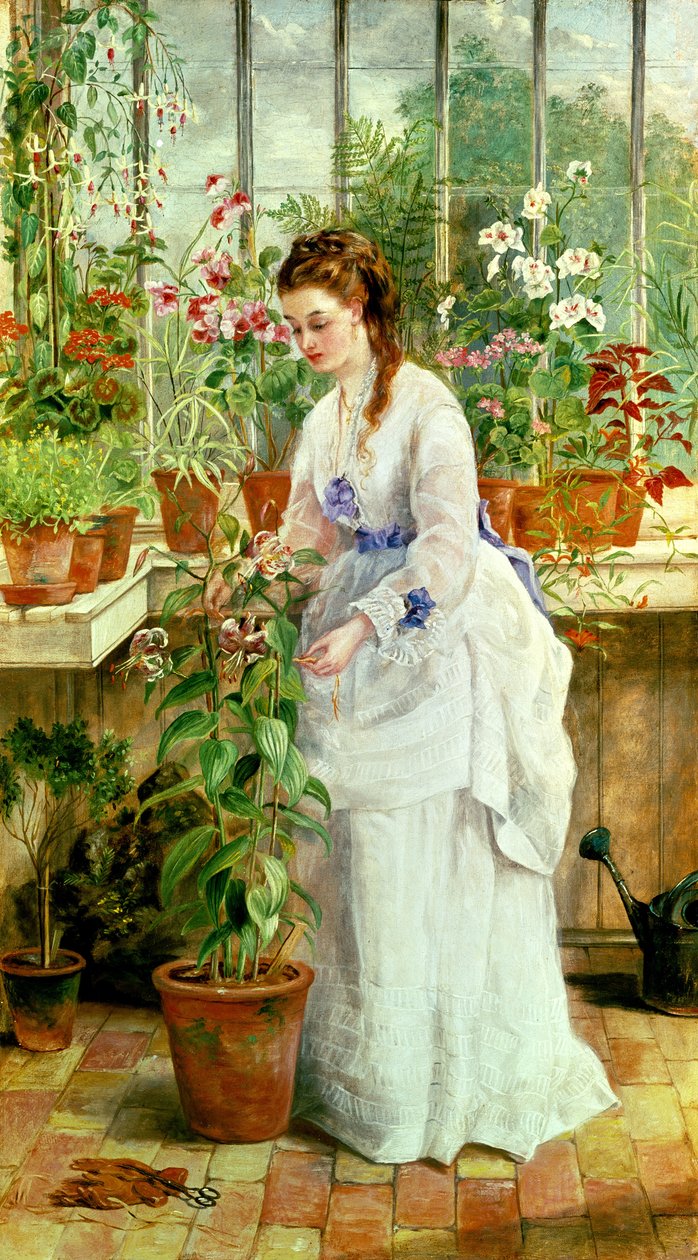 Ung dame i et konservatorium af Jane Maria Bowkett