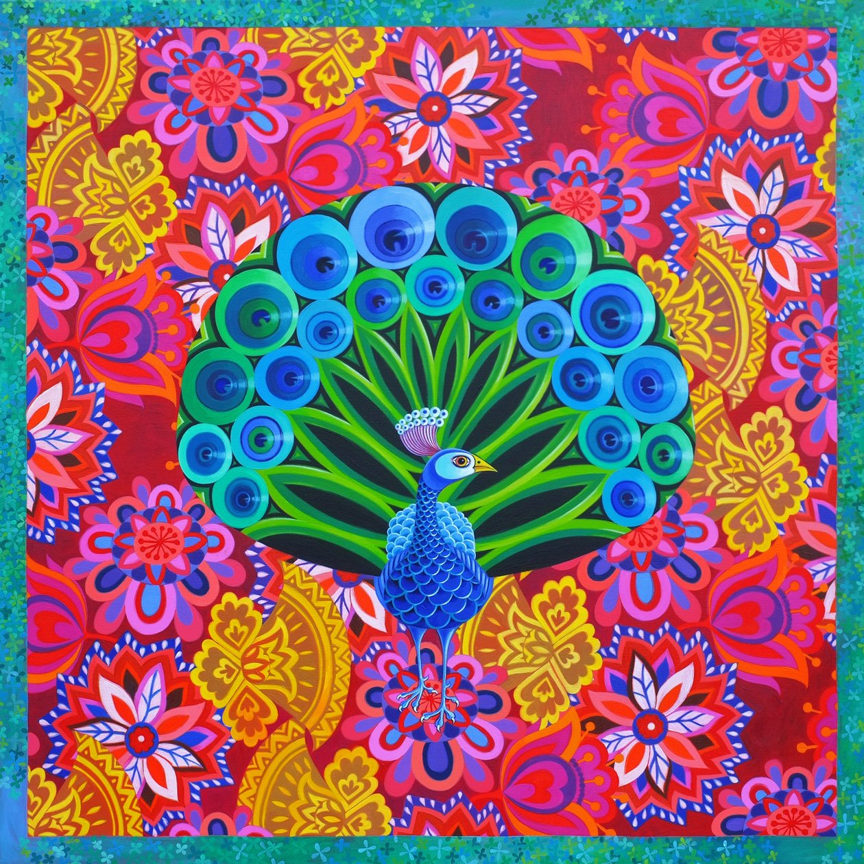 Påfugl og mønster, 2015, af Jane Tattersfield