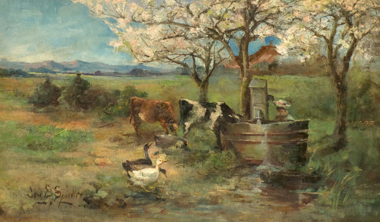 Springtime (olie på lærred) af Jane Elizabeth Spindler