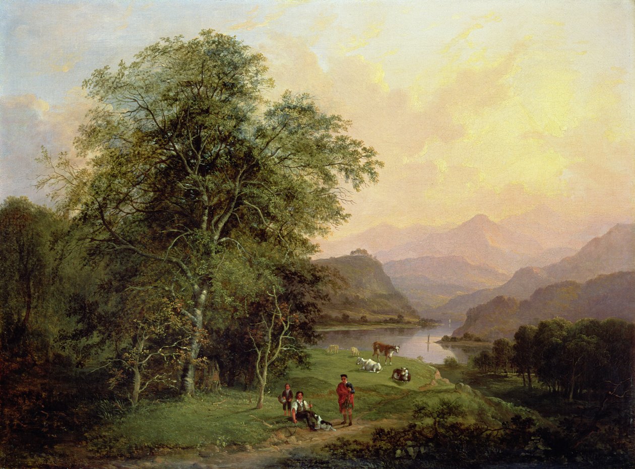 A Highland Lochside, 1847 af Jane Nasmyth