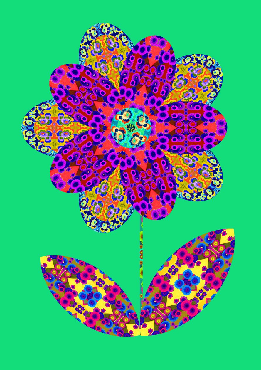 Blomsterudskæring på grøn, 2020 af Jane Tattersfield